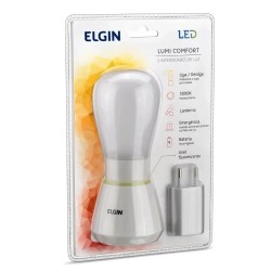Luminaria de Mesa Led Branca Morna com acionador de luz emergencial Elgin